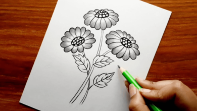 Easy:3vz4qc7cf5i= Flower Drawings