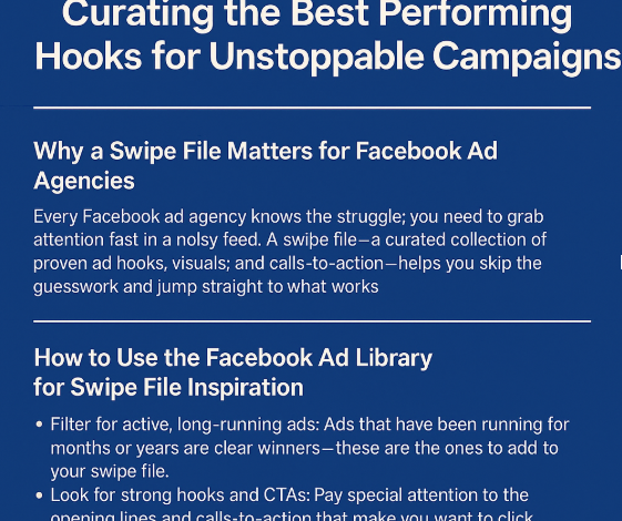 Facebook Ad Library Swipe File: Curating the Best Performing Hooks for Unstoppable Campaigns